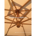 Guarda-chuva de madeira do parasol do modilhão do punho 3 * 3 com manivela da parte alta